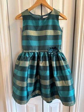 Gorgeous Green and Gold Striped Formal Dress for Girls ⭐️ HOST PICK ⭐️
